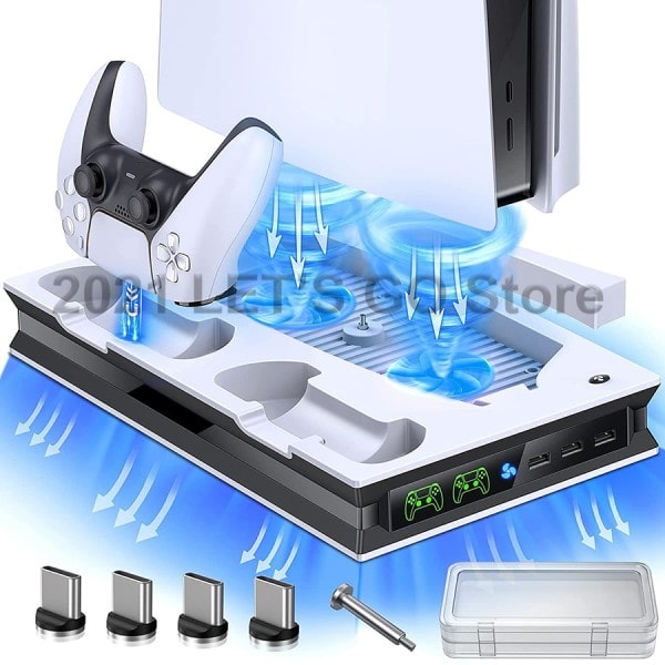 Uusin PS5 Pysty jalusta 2 ohjain lataus telakka 2 jäähdytys tuuletin Sony Playstationille