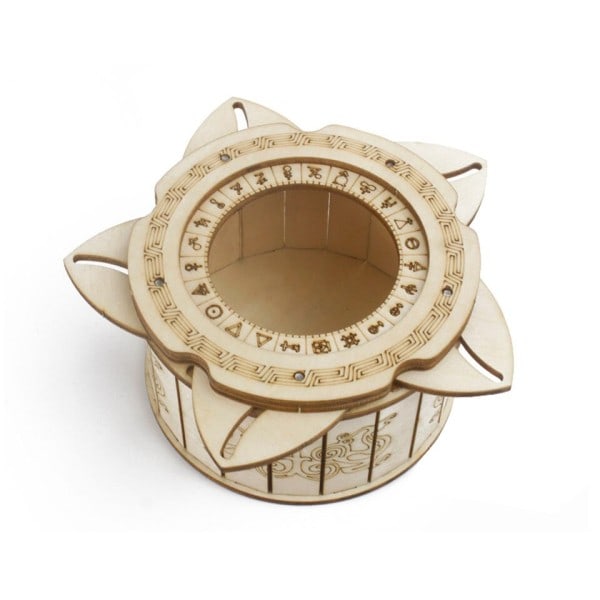 Iris Box Mekanisk Gear Treasure 3D Træ Puslespil Håndværk Legetøj Hjerner Teaser