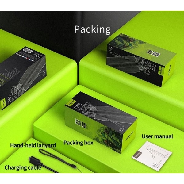 Tehokas Bluetooth Kaiutin Basso Langaton Kannettava Subwoofer Vedenpitävä Ääni Box Tuki TF, TWS, USB Flash asema
