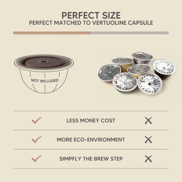 Gjenbrukbart silikon deksel for Nespresso Vertuo kapsel engangs original kaffe caps filter