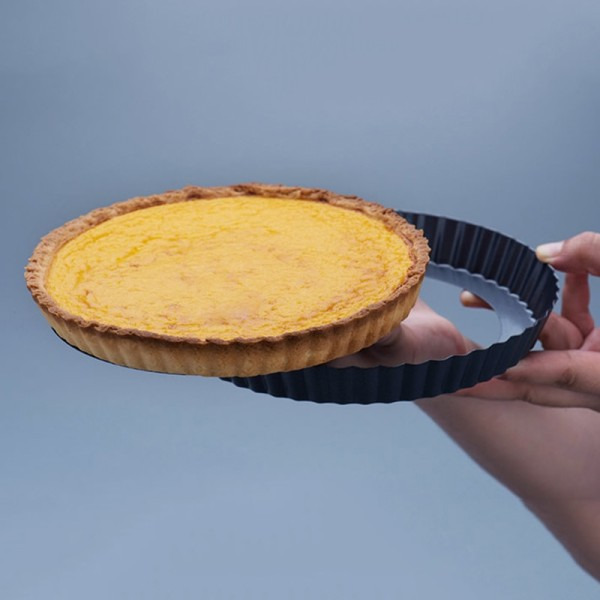 Rafflad paj Tårta Panna Mögel Bakning Lagtagbar botten Nonstick Quiche Verktyg