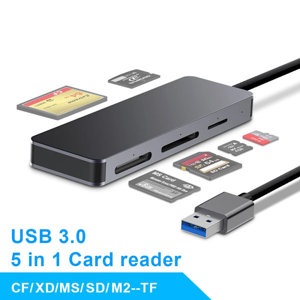 Typ C Card Reader 5 in 1 USB C to CF XD MS Micro SD M2 TF Memory Card Reader