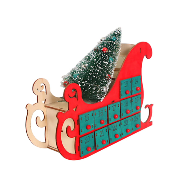 Jul Advent Kalender LED Lys Tom Fyld Slik Skuffe Magic Gave