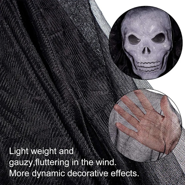 Halloween Hængende Skull Ghost Haunted Hus Dekoration Med LED Lyd Ghost Ornament
