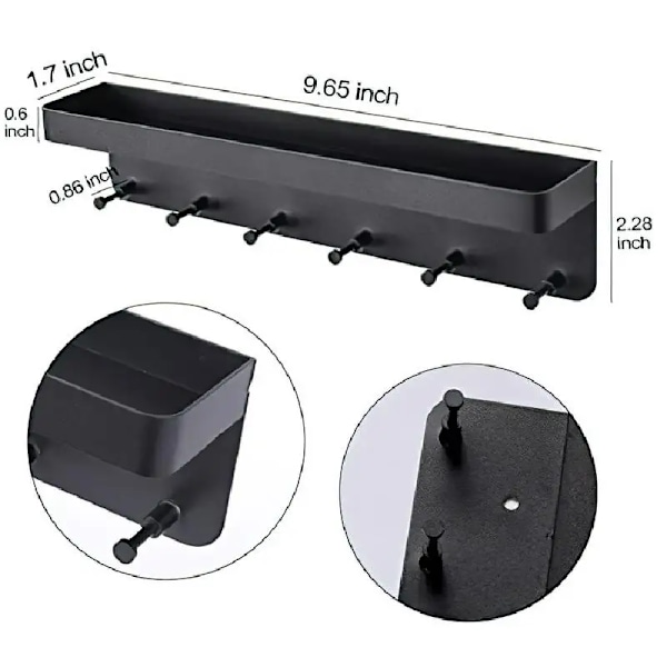 Hvid Nøgle Holder til Væg Dekor Post Reol Sorter Organizer Nøgle Bøjle