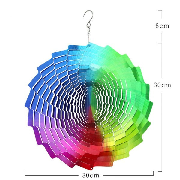Värikäs tunneli tuuli spinner puutarha tuuli kellot riippuva koristeet ulkona häät huone tuuli kello