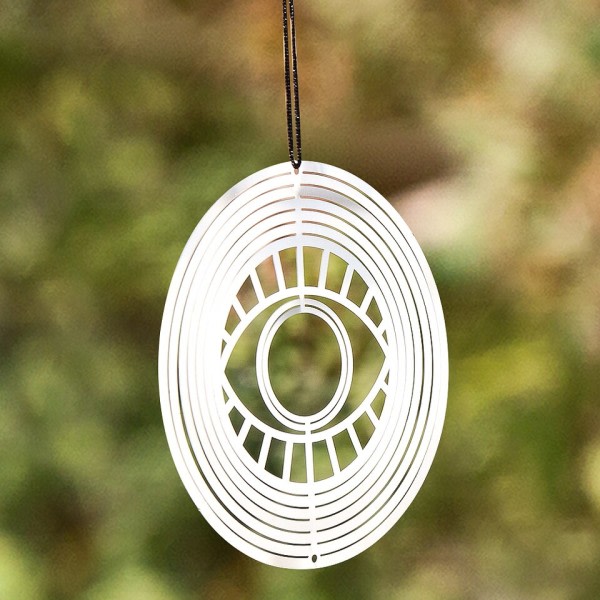 Tyrkisk Devil Eye Vind Spinner Catcher Sublimering 3D Speil Refleksjon Roterende Windchime