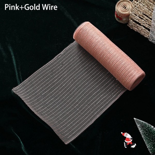 Gull Hvit Mesh Bånd DIY Jul Tre Glitter Mesh Rull Dekorasjoner Bryllup Jule Dekor