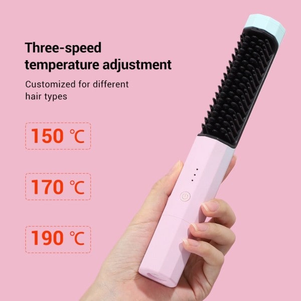 Hår  Retting Børste Rask Oppvarming Kam Krølling Iron Styler Elektrisk Kam Rightener Multifunksjonell Kam