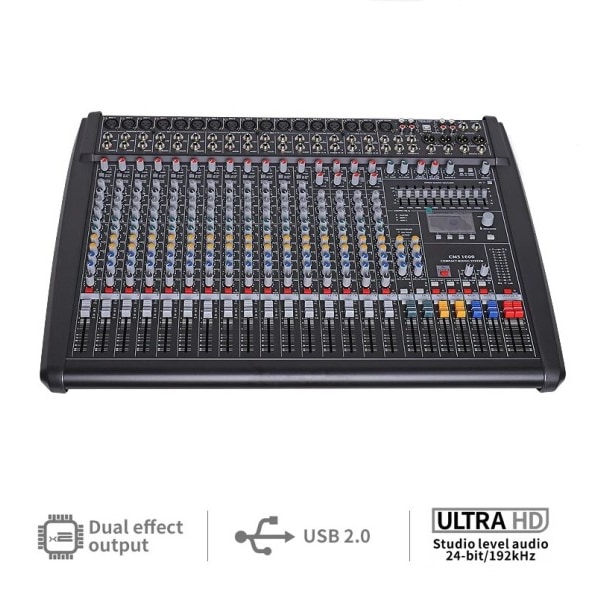 CMS1600-3 48V Phantom Audio Mixer Console Professional 16 Channel Compact Mixing Desk System For Stage Church Studio