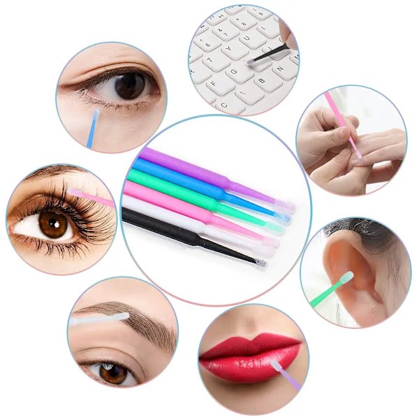 200 delar Engångsborstar Set Mascara Wands Läpp Borstar Mikroborste Applikator Svabb för Ögonfransförlängning Ögonbryn Smink Verktyg
