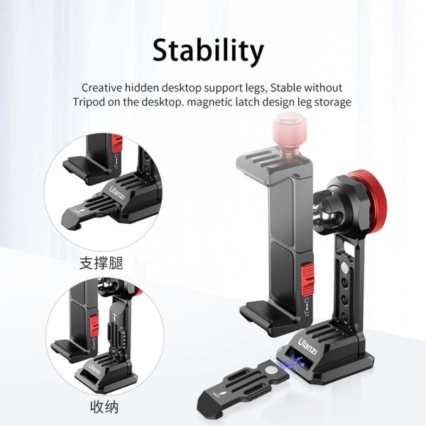 Lodret Shooting Smartphone Telefon Mount Holder Stativ Mount Kold Sko Vlog Stativ Mount