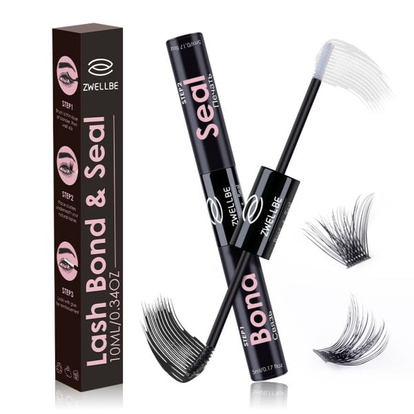 Lash Bond and Seal og Fjerner Kit Clusters Vippe Lim Fjerner Vanntett Gjør det selv Vippeforlengelser Lim