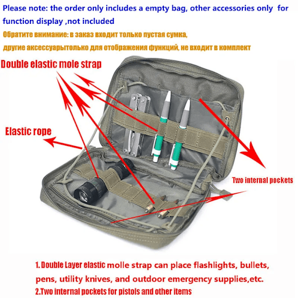 Camping Jakt Tillbehör Verktyg Multiverktyg Kit EDC väska