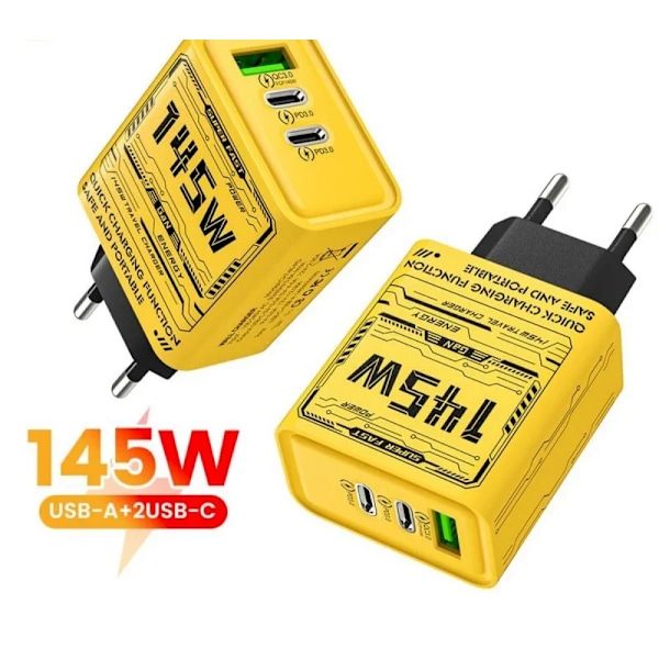 145W Ultra Snabb 3-portars PD USB Väggadapter Laddare För iPhone Samsung Huawei