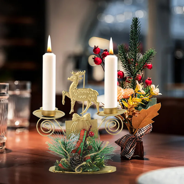 Jul Smid Järn Ljusstake Jultomte Snöflinga Stjärna Älg Jul Träd Ljus Ljushållare