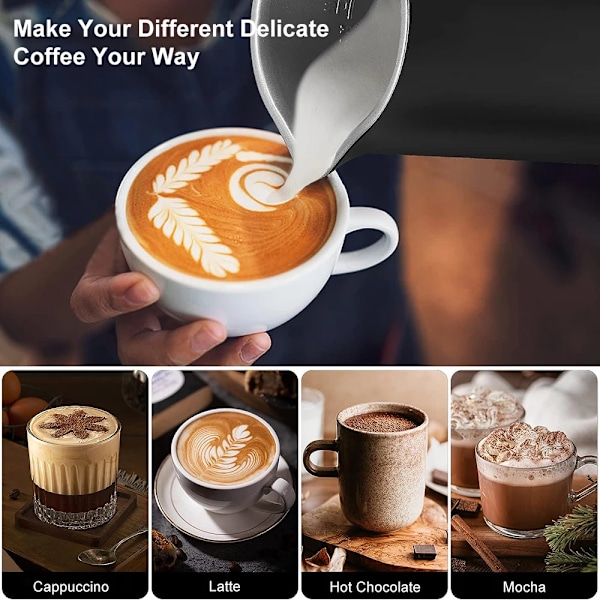 Elektrisk mjölk skummare mjölk skum maskin för kaffe cappuccino latte 4 i 1 varm och kall skum automat automat mjölk skummare