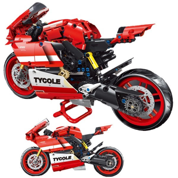 Teknisk ekspert berømt bil bygning blok MOC motorcykel race hastighed motorcykel montage klodser