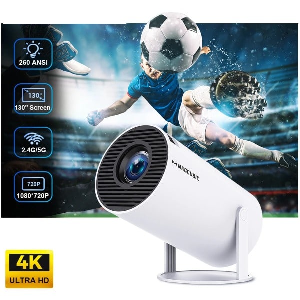 Android 11 4K 1280*720P HY300 Dual Wifi Utendørs Bærbar Projetor