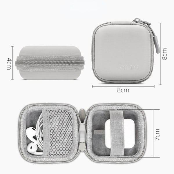 Bærbar Mini Hard Shell Digital Gadgets Oppbevaring Veske Kunstig Skinn Øretelefoner lader veske Data kabel U Disk organizer