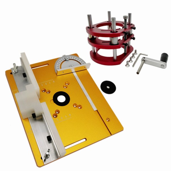 Innsats Plate Router Lift Kit for 65mm Diameter Motorer Trebearbeiding Arbeidsbenk Trimmer Gravering Maskin Verktøy