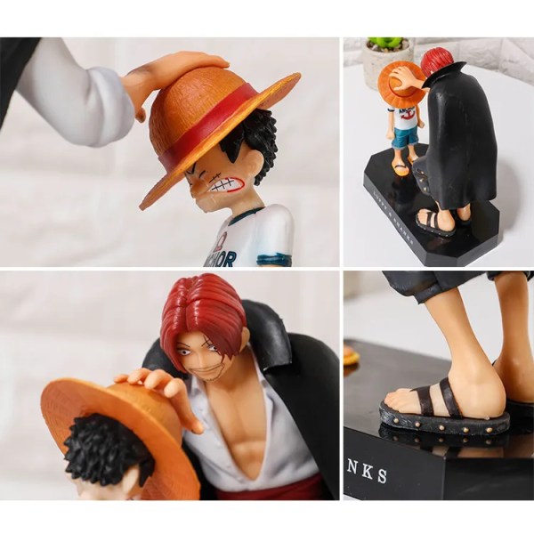 One Piece Anime Figur Fyra Emperors Shanks Stråhatt Luffy Action Figur