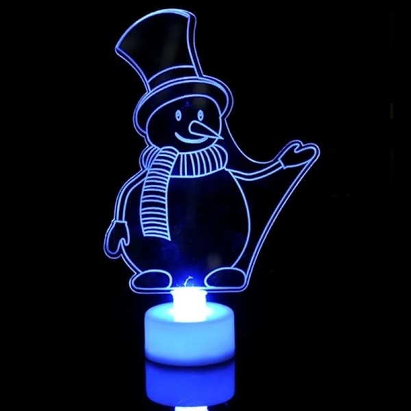 LED jul pynt natt lys blinker jul nissen snømann jul tre lys lampe
