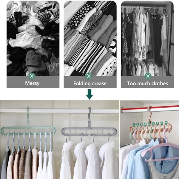 2 stykker Multifunktion Plast Garderobe Arrangør Tøj Rack