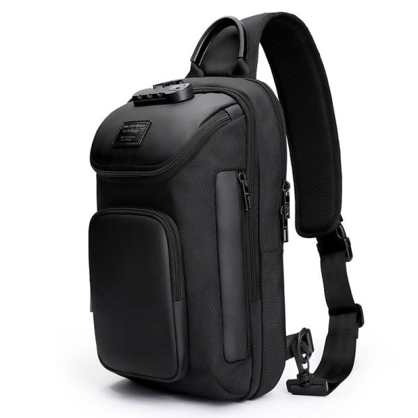 Herr Mode Vattentät Multifunktion Crossbody Skulder väskor Pack Messenger Bröst väskor