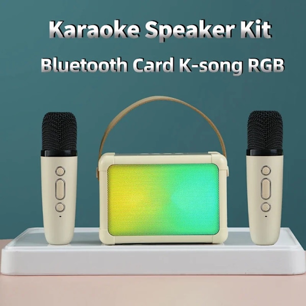 Bärbar Bluetooth Högtalare Set Hem Karaoke Maskiner med Mikrofon Kompakt Handhållen Karaoke Mic Bluetooth Högtalare