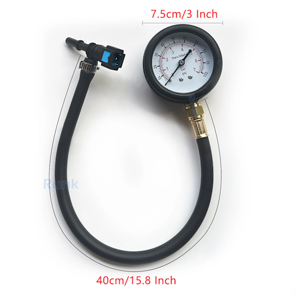 Bränsle tryck test sats - bränsle tryck mätare - 0-100PSI bränsle insprutning pump tryckprovare mätare kit