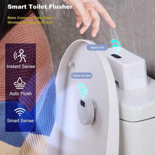 Automatisk Toilet Skyl Knap Induktion Toilet Skylning Ekstern Infrarød Skyl Smart Hjem Kit Smart Toilet Skylning Sensor