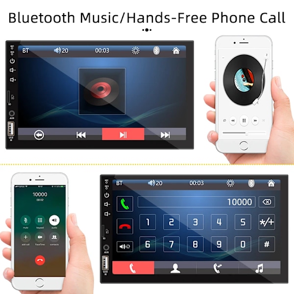 Auto Radio 7 Tuuma 1 Din MP5 Multimedia soitin kosketus näyttö FM ISO virta