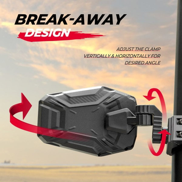 UTV Pro-Fit Cage Side Rearview Spejl Kompatibelt med Polaris Ranger