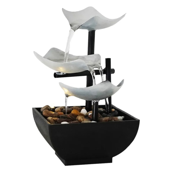 Desktop Fountain 3 Layer Avslappning Automatisk Pump Med Ström Switch Ultra djup Sink