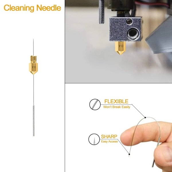 25 bitar 0,4MM MK8 Ender 3 munstycken 3D skrivare mässing munstycken extruder för Makerbot Creality CR-10 med 5 nålar