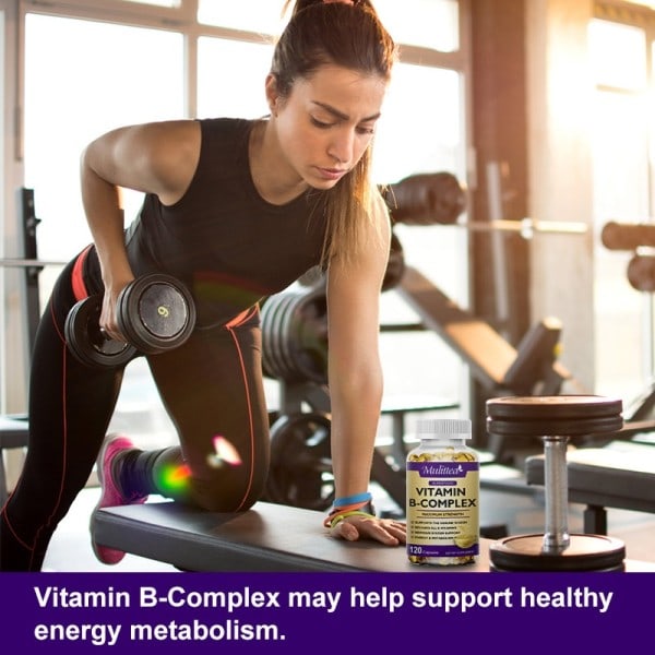60 bitar Vitamin B Komplex Kapsel B12 Folsyra Biotin Reducera Stress Bättre humör Nervsystemet Hälsa Energi Tillskott
