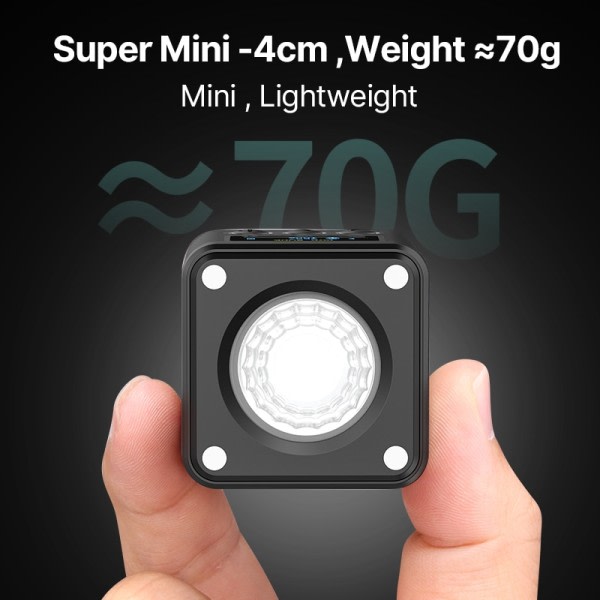 Mini COB Video Kamera Lys Dimbar 360° Full Farge Lys med Diffuser Honeycomb Fotografi