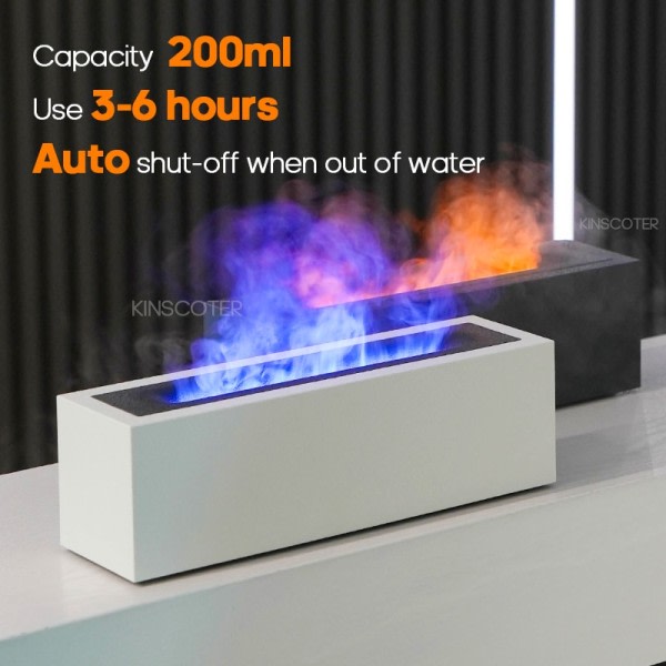 Aroma Diffuser Luft Fugter Ultrasonic Cool Mist Maker Fogger LED Essential Olie Flame Lampe