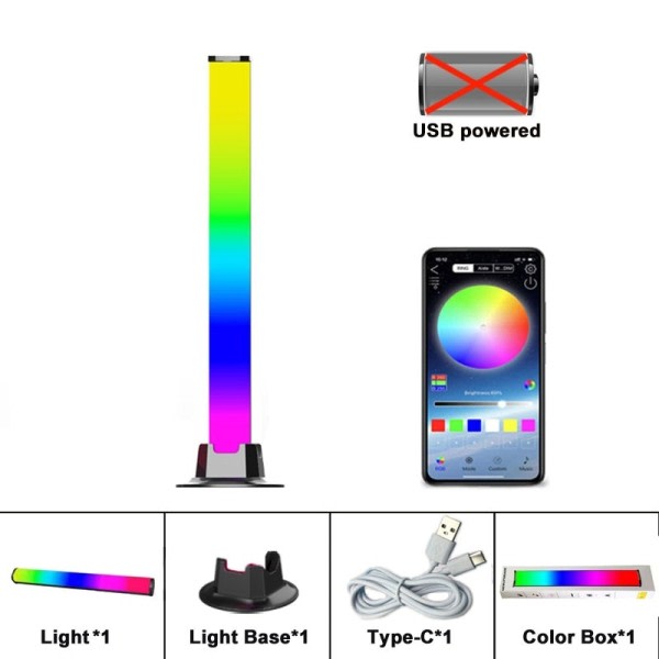 Smart RGB Symphony Sound Control LED Light Music Rhythm Ambient Pickup Lamp With App Control