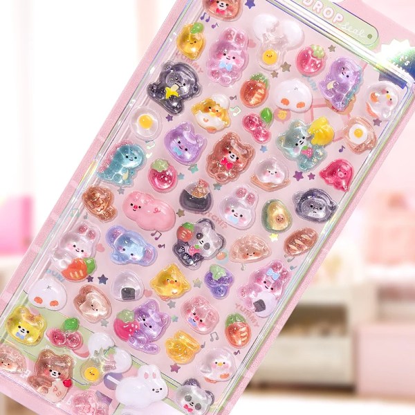 1 osa 3D Relief Tarrat Scrapbooking Creative Candy Ghost Rabbit Drop Diy Diary Paperitavara tarra