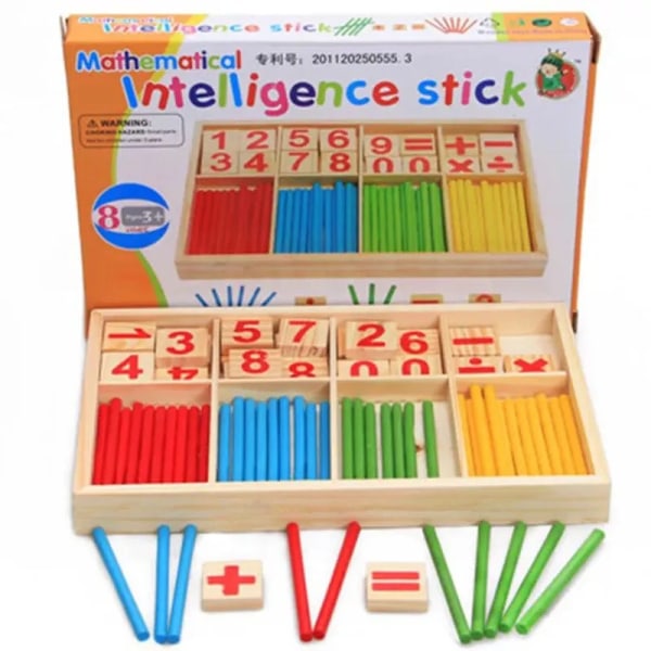 Træ Pædagogisk Undervisning Hjælpemidler Tal Matematik Beregn Spil Farverig Tællepinde Børn Læring Uddannelse Legetøj