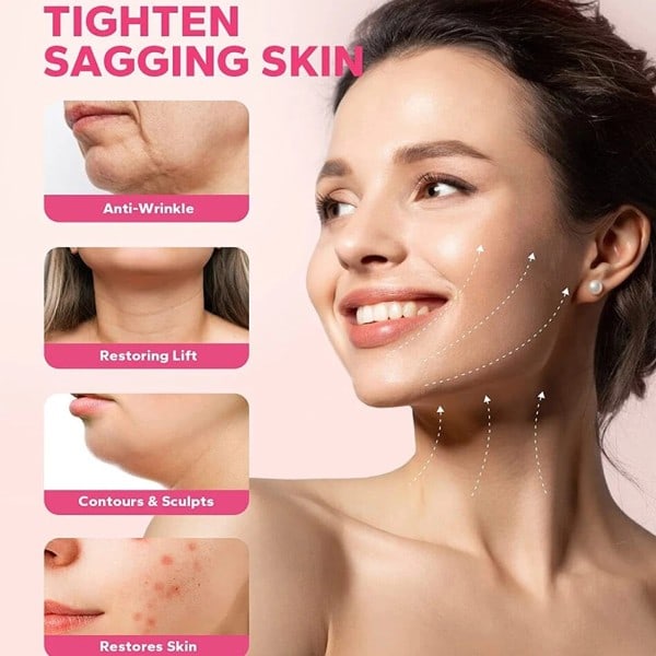 5 bitar V-line Ansikte Banning Mask Dubbel Haka Puffig Lifting Firming Bandage Masker