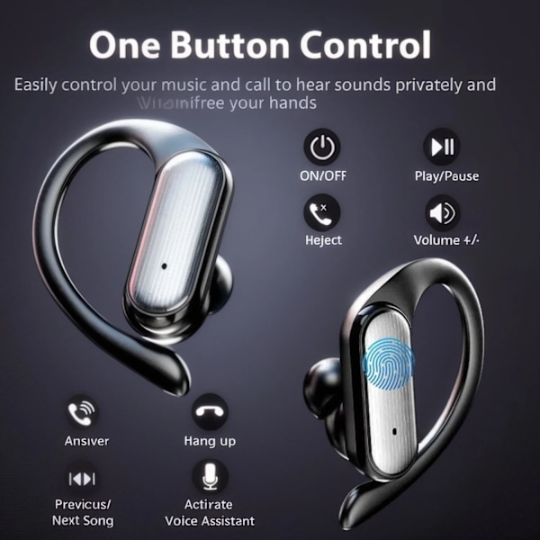 TWS Bluetooth 5.3 Hörlurar Trådlösa Touch Control Sportheadset