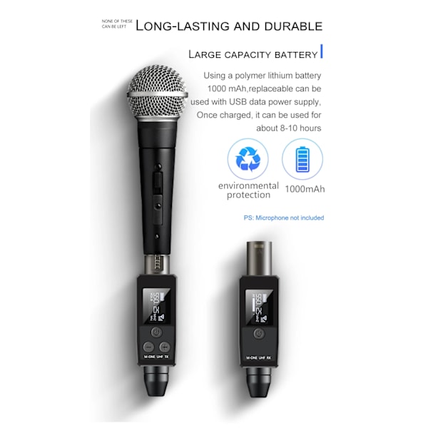 Trådløs mikrofon konverter XLR sender og modtager til dynamisk mikrofon guitar modtager transmission adapter VK-38 UHF