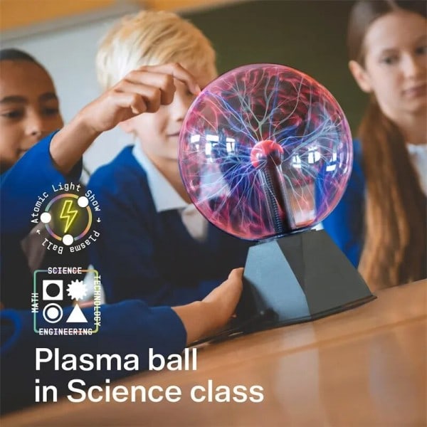 Magic Plasma Ball Lampa LED Atmosfär Natt Ljus Touch ljud kontroll Glas Plasma Ljus