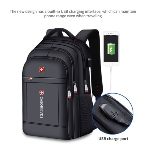 Miesten's suuri kapasiteetti reppu USB lataus kannettava reppu