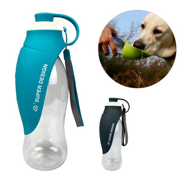 580ml Sport bærbar kæledyr hund vand flaske silikone rejse hund skål til hvalp kat drikke udendørs kæledyr vand dispenser