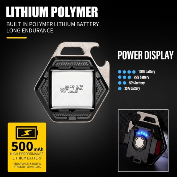 Mini Camping Light LED taskulamppu lyhty USB lataus COB avaimenperä työ valo
