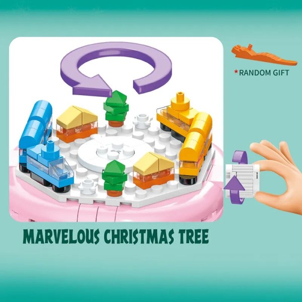 Kreative venner jule tre tog modell byggeblokker diy klosser barn jenter jule gaver leker